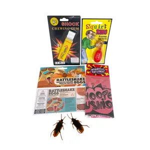Practical Joke Kit 3 - Includes Shock Chewing Gum, Squirt Ring, Rattlesnake Eggs, Fake Cockroaches, and Whoopee Cushion for Family Gatherings and Entertainment