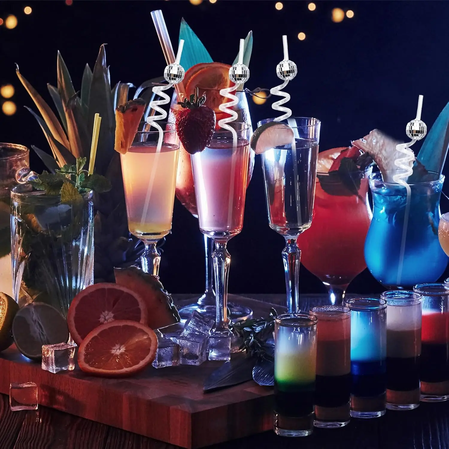 Disco Ball Reusable Drinking Straw, Fun and Glittery Party Accessory, Perfect for Cocktails, Bridal Showers, Bachelorette Parties, Rodeo Events