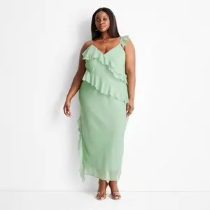 Future Collective with Jenee Naylor Women's Ruffle Maxi Dress
