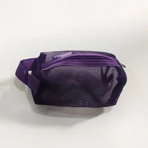 Mesh Outer Layer Cable Storage Bag, 1 Count Portable Small Carry-on Bag for Data Cable & Charger, Makeup Bag, Travel Dorm Cable Organizer, Travel Organization Pouch