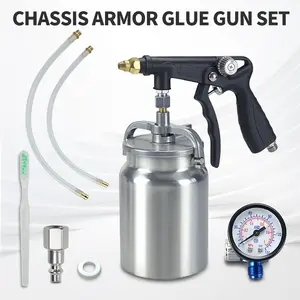 ZHUITU Undercoating Spray Gun with Suction Feed Cup 360° & Straight Hoses for Truck Bed Liner Coating Rubberized Undercoat Rust Proofing Rustproofing Kit hv lps prayer spray mode Professional HVLP Set outdoor painting High-Pressure Car Cleaning Rotating N