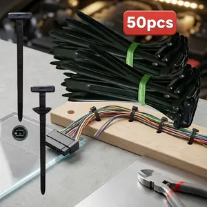 Heavy Duty PA66 Nylon Cable Tie Kit, 50kg Tensile Strength, Windproof Anti-Corrosion, -40°C to 130°C Temperature Resistant, 100Pcs Durable Zip Ties for Car Home Industrial Cable Arrangement and Daily Organization