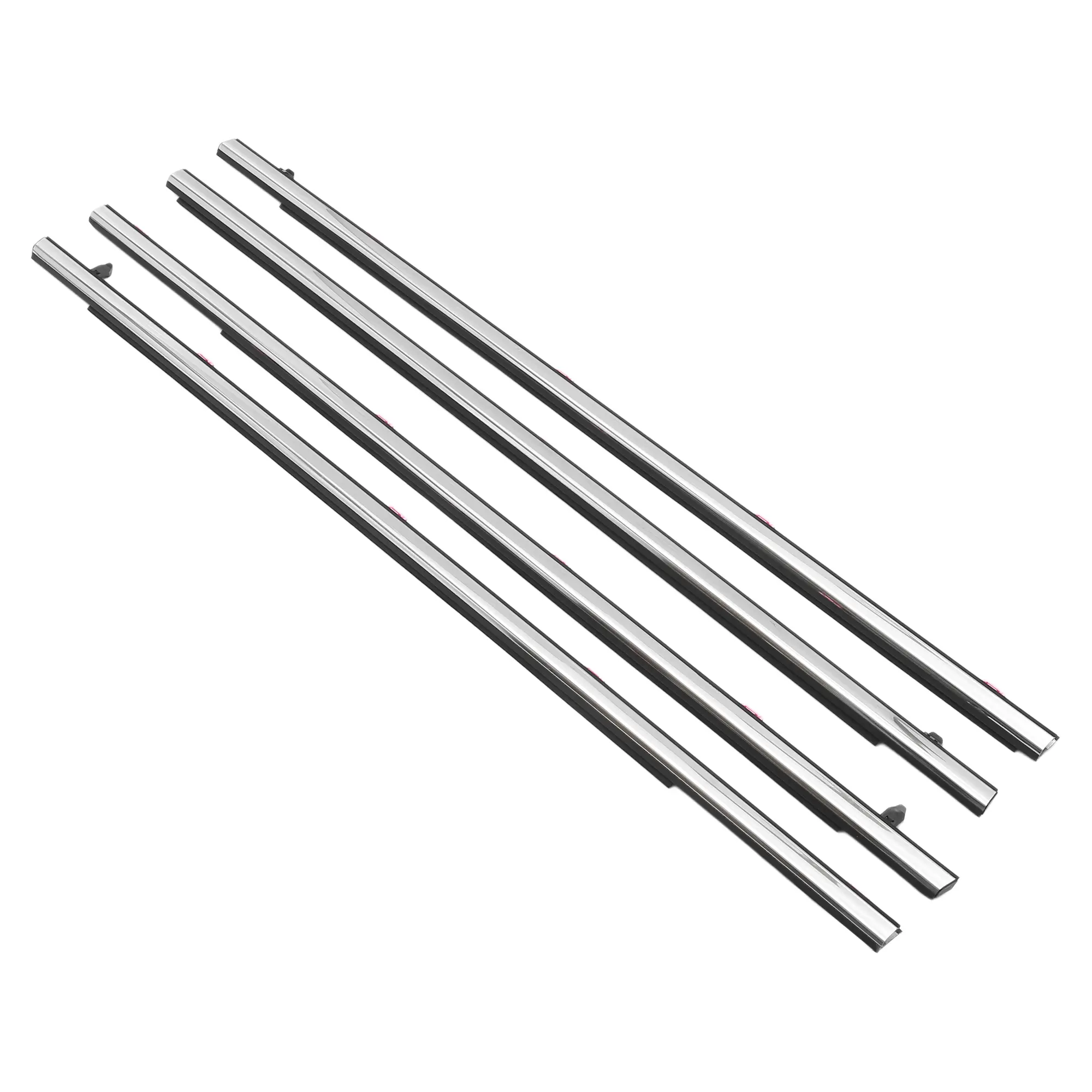 Weatherstrip Window Seal, Window Trim Seal Belt, for Honda Accord 13-17, PVC, No.72450T2AA01/72410T2AA01/72950T2AA01/72910T2AA01, Silver Tone, 4pcs