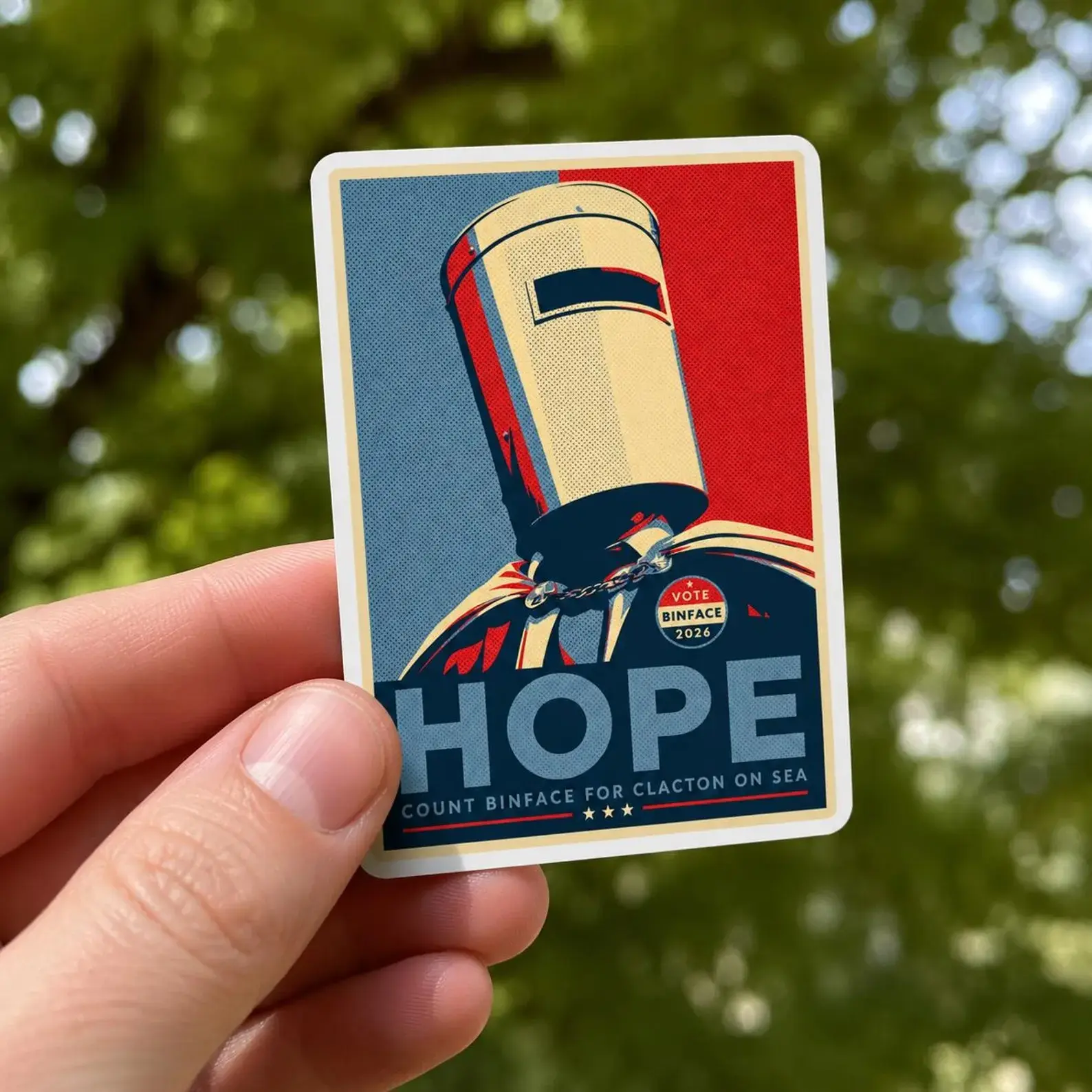 100pcs | Count Binface Sticker | Vote Binface Clacton By-Election, Anti Farage, UK Political Humor, Funny British Protest Parody Gift