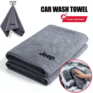 Car Double-Faced Plush Absorbent Towel, Cleaning Drying Cloth, Car Cleaning Tool for Jeep Grand Cherokee Wrangler Jk, Gladiator Compass Renegade Patriot