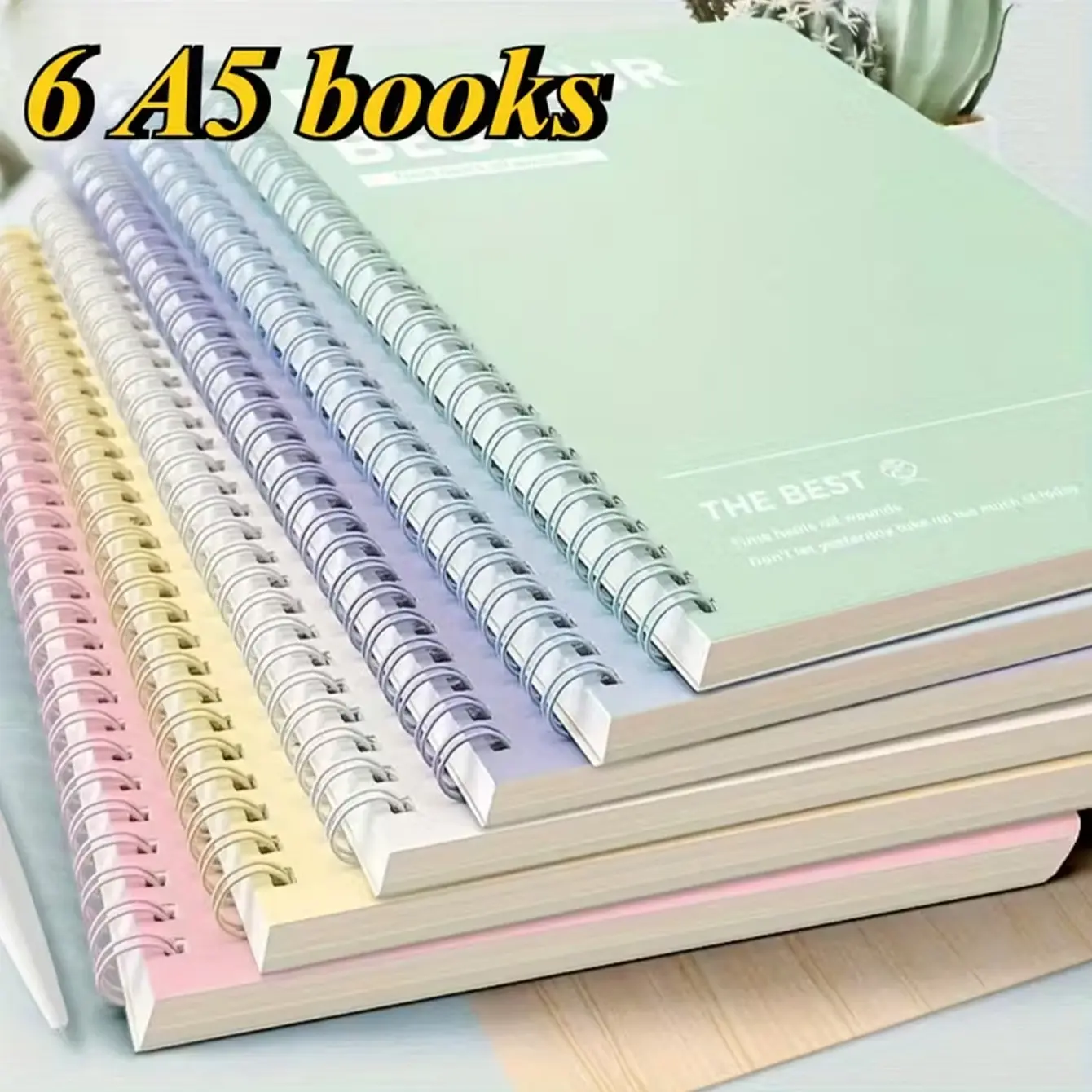 6 Piece Spiral Notebook Set, Simple A5 Hard Cover Notebooks, Tear-Resistant Pages, Lined & Unlined, Durable Office School Supplies, School Study Supplies, Hardcover Spiral Notebook, Stationery Supplies