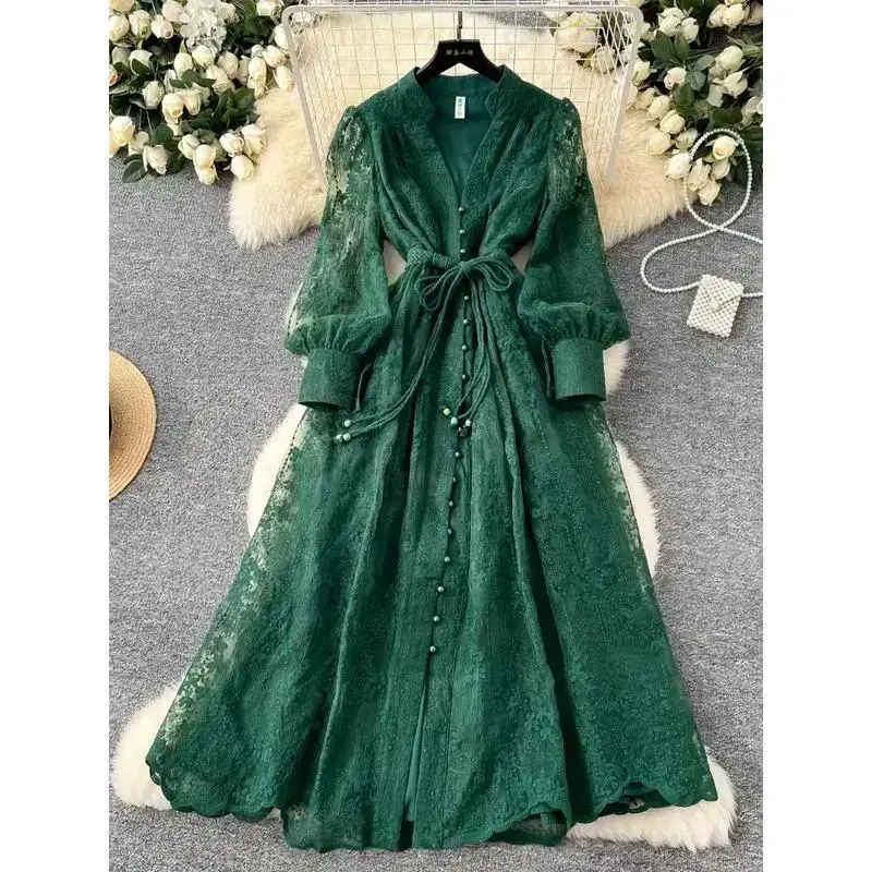 green emerald velvet dress Huda Modest Embellished Sequin Maxi Dress main image 1