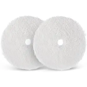 Microfiber Cutting Pads, Microfiber Finishing Pads 2Pcs 5Inch 125mm Finishing Disc Soft Microfiber Wax Removal Pad for Dual Action Car Polisher Finishing Polishing Waxing