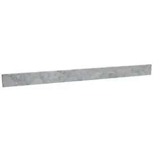 61 x 4 x 0.67 in. Glossy Carrara Marble Backsplash, Water Resistant White Stone with High Variation in Tone for Bathroom Use