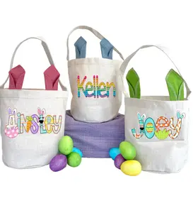 Custom Bunny Ear Easter Bucket Basket Personalized