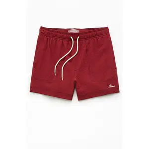 Pacsun Men's Maroon Solid Seersucker 4.5" Swim Trunks