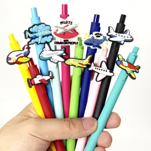 15/25 Aircraft Theme Ballpoint Pen, Push-Down Gel Pen, Perfect for Students and Gifts, Halloween & Christmas Party Supplies, Fun Design, Smooth Writing