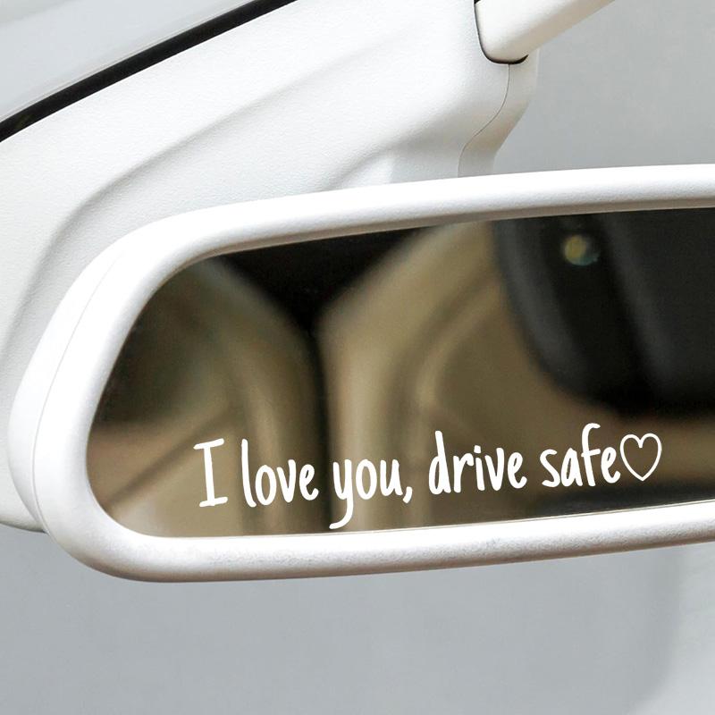 Vinyl Decal for car,12 Counts Set I Love You Drive Safe Car Mirror Decal,Car Rearview Mirror Sticker,Universal Car Accessory.