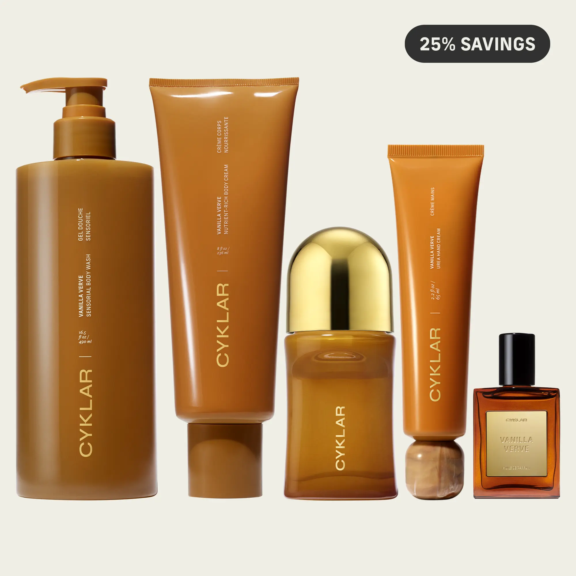 Vanilla Verve Body Care Vault Set - Body Wash, Body Cream, Hand Cream, Mandelic Acid Deodorant & Perfume Oil Vanilla Verve Body Care Vault Set - Body Wash, Body Cream, Hand Cream, Mandelic Acid Deodorant & Perfume Oil