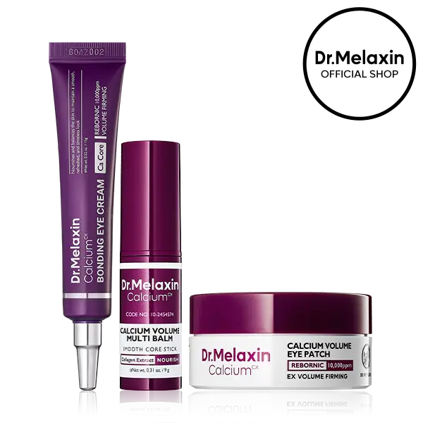 [Dr.Melaxin Official] Calcium Bonding Eye & Face Intensive Care Trio for 3-Step Skin Rebuilding with Calcium, Collagen & REBORNIC, Restores Firmness & Elasticity