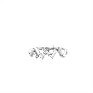 14K Gold Art Deco Diamond Pave Wedding Band