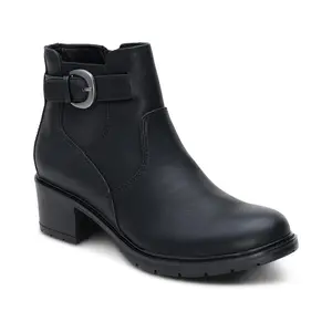 Aetrex Layla Side Zip Boot - Black | Women's Orthotic Boots for Foot Pain Relief & All-Day Comfort