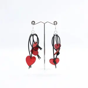 Jianhui London Red Hearts Earrings