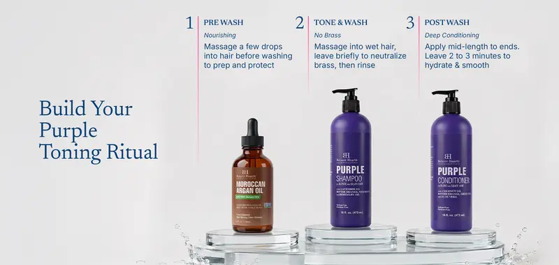 Purple Shampoo and Conditioner Set with Coconut and Aloe Vera | 16 fl oz each Purple Shampoo and Conditioner Set with Coconut and Aloe Vera | 16 fl oz each