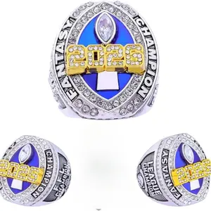 Newest  2024-2025-2026  Fantasy series football championship ring with brown wooden display box for mens gift.