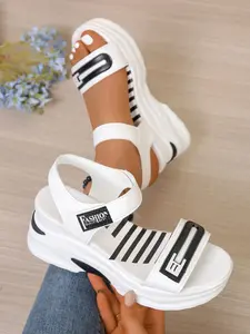 Women's Thick Sole Sandals 2026 New Model, Velcro Strap Height Boost, Versatile Soft Bottom, Comfortable Sporty Summer Shoes