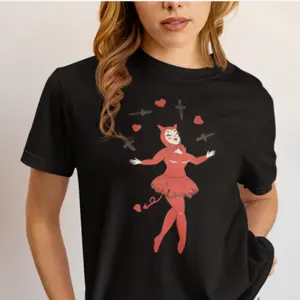 Dagger Devil Fitted Vintage Graphic T-Shirt, Edgy Streetwear Tee, Unisex Casual Shirt, Perfect Gift for Gothic Fans, Menswear/Womenswear