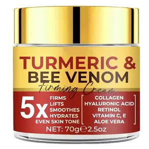 Turmeric & Bee Venom Firming Face Cream – Retinol, Collagen & Hyaluronic Acid Moisturizer for Skin Hydration, Smooth Texture & Daily Skincare Care (70g)