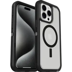 Black Clear MagSafe iPhone 15 Pro Max case | Defender Series XT Clear