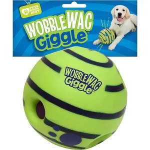 Wobble Wag Giggle Ball, Interactive Dog Toy, Fun Giggle Sounds When Rolled or Shaken, Pets Know Best, As Seen On TV