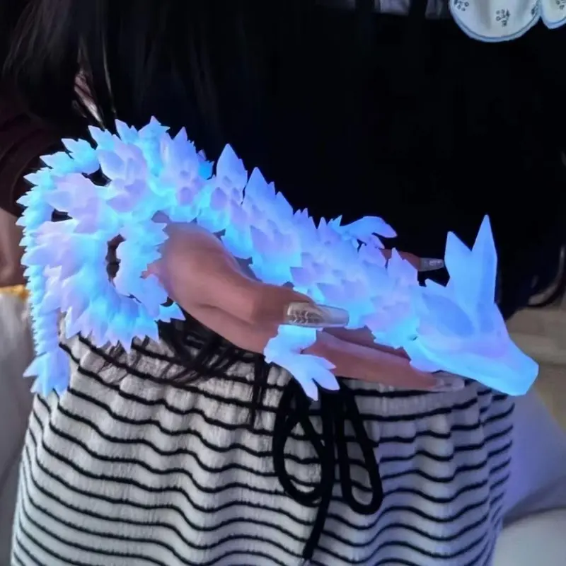 3D Printed Dragon Statue, 1 Count Luminous Crystal Dragon Toy, Creative Home Decor Ornament, Gift for Friend & Family