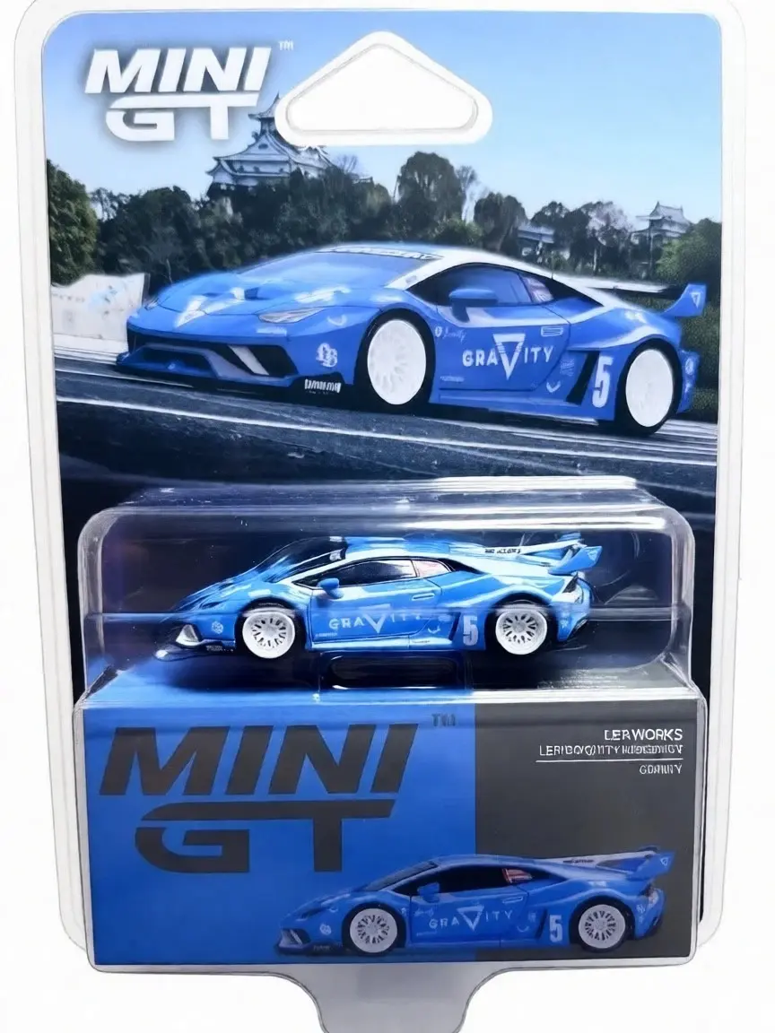 Mini GT LB WORKS Lamborghini Huracán GT GRAVITY Blue 1:64 Scale