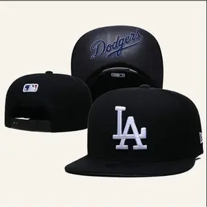 [Hot] LA Dodgers Black Cap Size 7 1/4, Flat Brim Streetwear Urban Outdoor Style