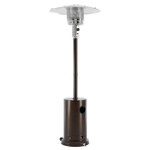 Sweetcrispy Round Top Metal Steel Outdoor Patio Heater - 48000 BTU Dual Heating System, Double-Layer Burner, 18 ft Diameter, Powerful Outdoor Heating, Comfortable Heat, Portable & Stable with Anchoring Spikes, Wheels, Ideal for Home/Garden Use
