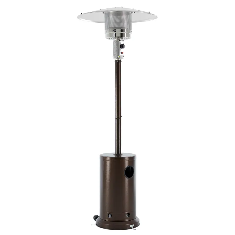 Sweetcrispy Round Top Metal Steel Outdoor Patio Heater - 48000 BTU Dual Heating System, Double-Layer Burner, 18 ft Diameter, Powerful Outdoor Heating, Comfortable Heat, Portable & Stable with Anchoring Spikes, Wheels, Ideal for Home/Garden Use