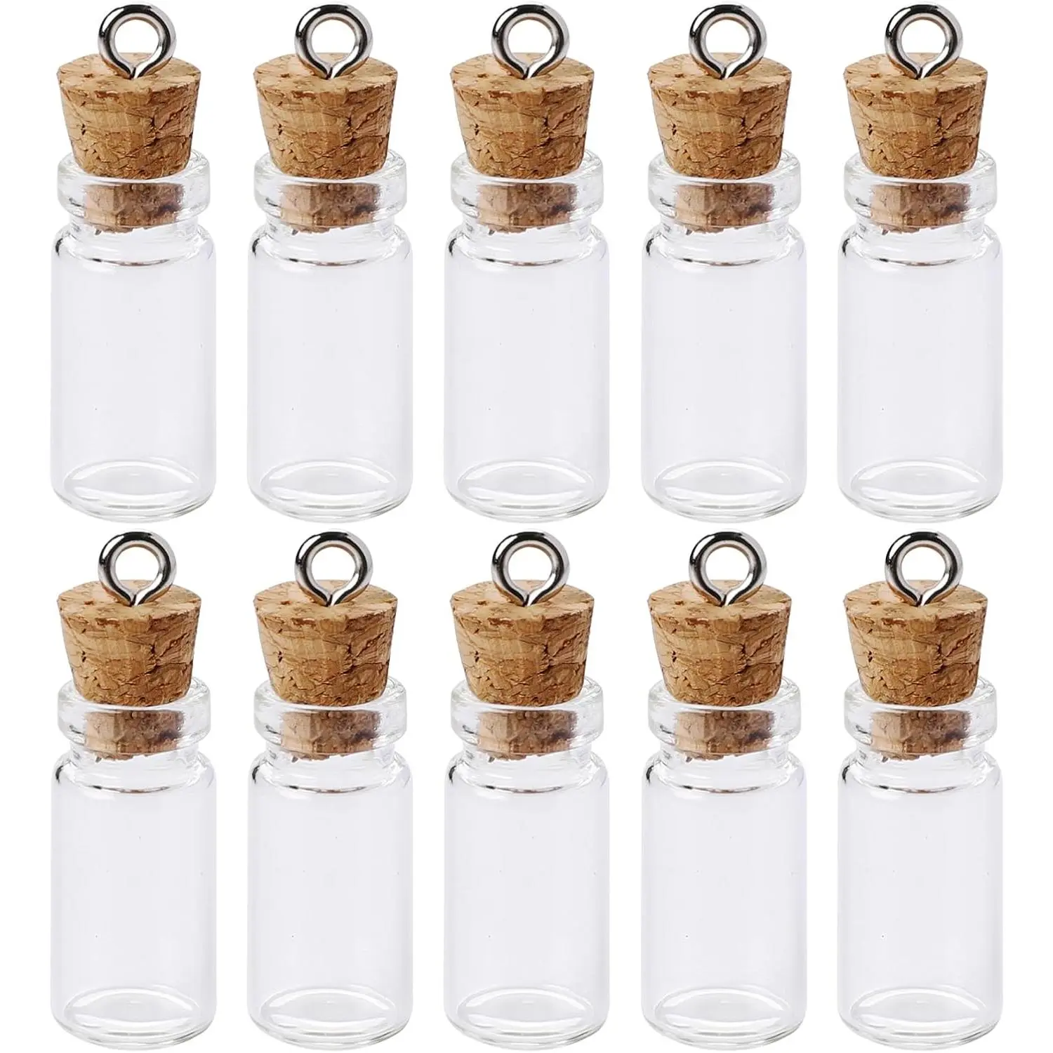 10 count Small Glass Bottles with Cork Lids, 3ml Empty Spell Jars Mini Glass Bottles with Stoppers Miniature Potion Bottles Small Message Bottles Tiny Wishing Bottles for DIY Crafts Decoration