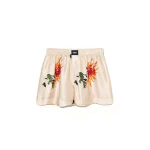 Le Weekend Silk Boxer Orange Chrysanthemum Woman