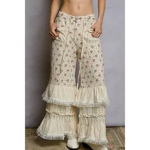 Lucia Ruffle and Gauze Floral Pants