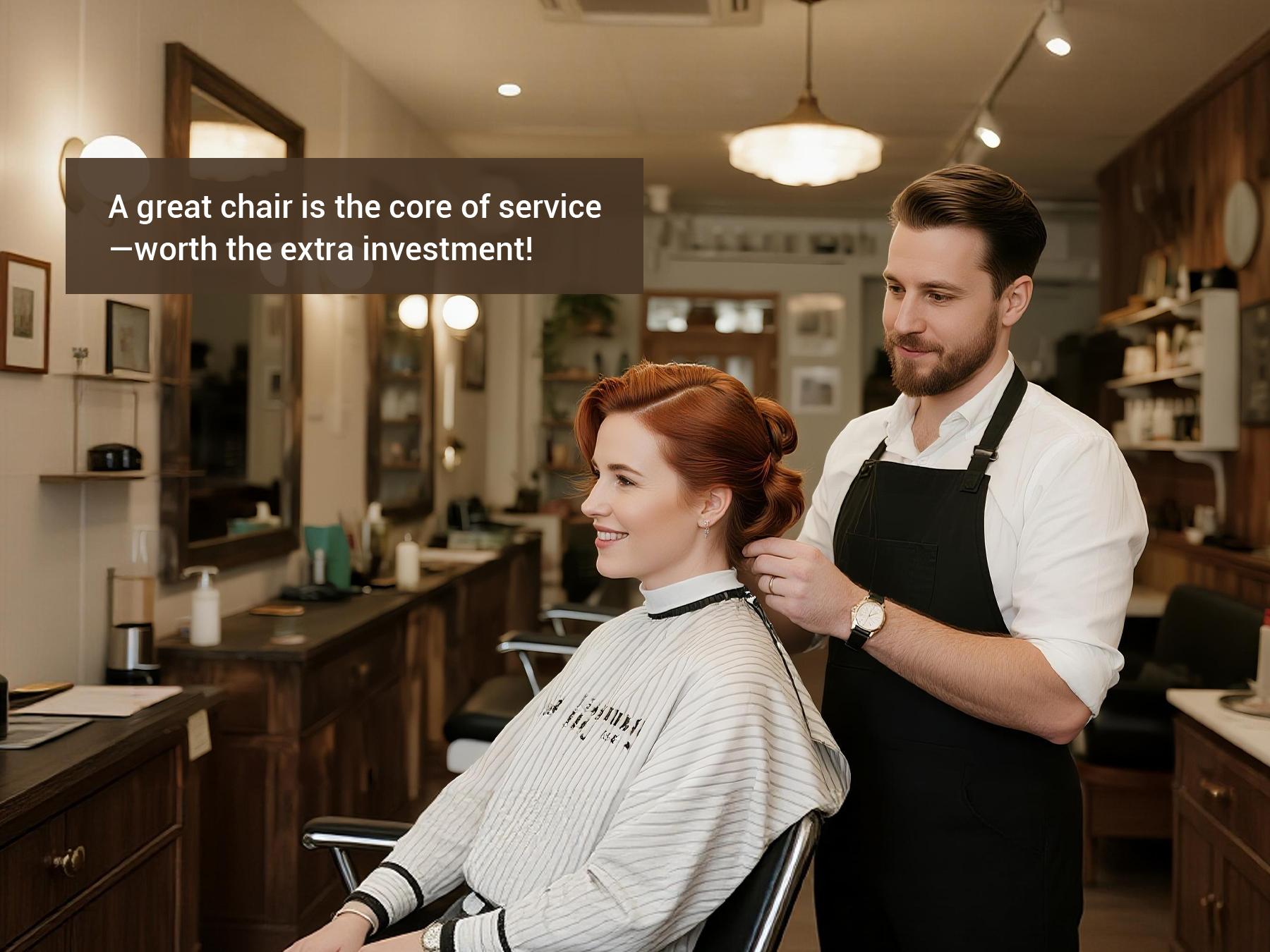 Baasha Luxury Black & Gold Reclining Salon Chair | Adjustable & Removable Headrest | 330lbs Heavy Duty Hydraulic Pump | High-Density Foam Soft PU Leather | 360° Swivel All-Purpose Styling Chair for Tattoo, Makeup & Hair Stylists