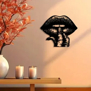 1pc Lips Metal Wall Art, Lips Statue Mural, Perfect for Modern Wall, Modern Home Decor, Valentine's Day Decor, Ideal Gift for Couples, Powder-Coated Metal, Decoration