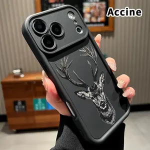 Phone Case for iPhone 17 Pro Max 16 Plus 15 14 13 12 11 Air E Stag's Majestic Gaze Pocket-Friendly Shockproof Silicone Protective Softcase