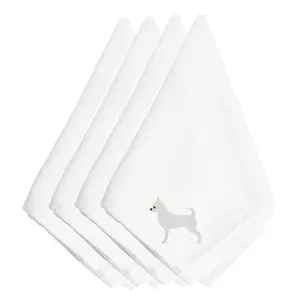 212 MAIN Cute Polyester Chihuahua Embroidered Napkins, 4-Piece Set, Home Kitchen Tableware