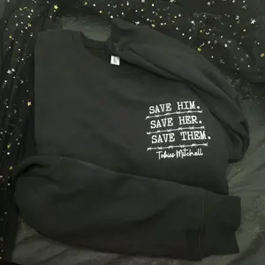 Tobias Mitchell Embroidery Edge of Darkness Trilogy Book Lovers Dark Romance Cozy Sweatshirts Save Him Save Her Save Them