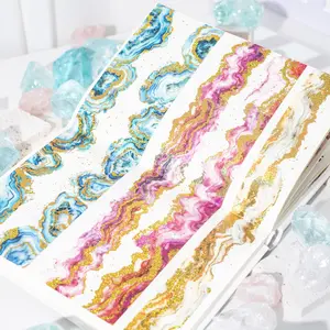 Self Adhesive Decorative Tape, 1 Roll DIY Decorative Sticker for Scrapbooking, Journaling, Gift Wrapping, Crafts, Marble Pattern Sticker