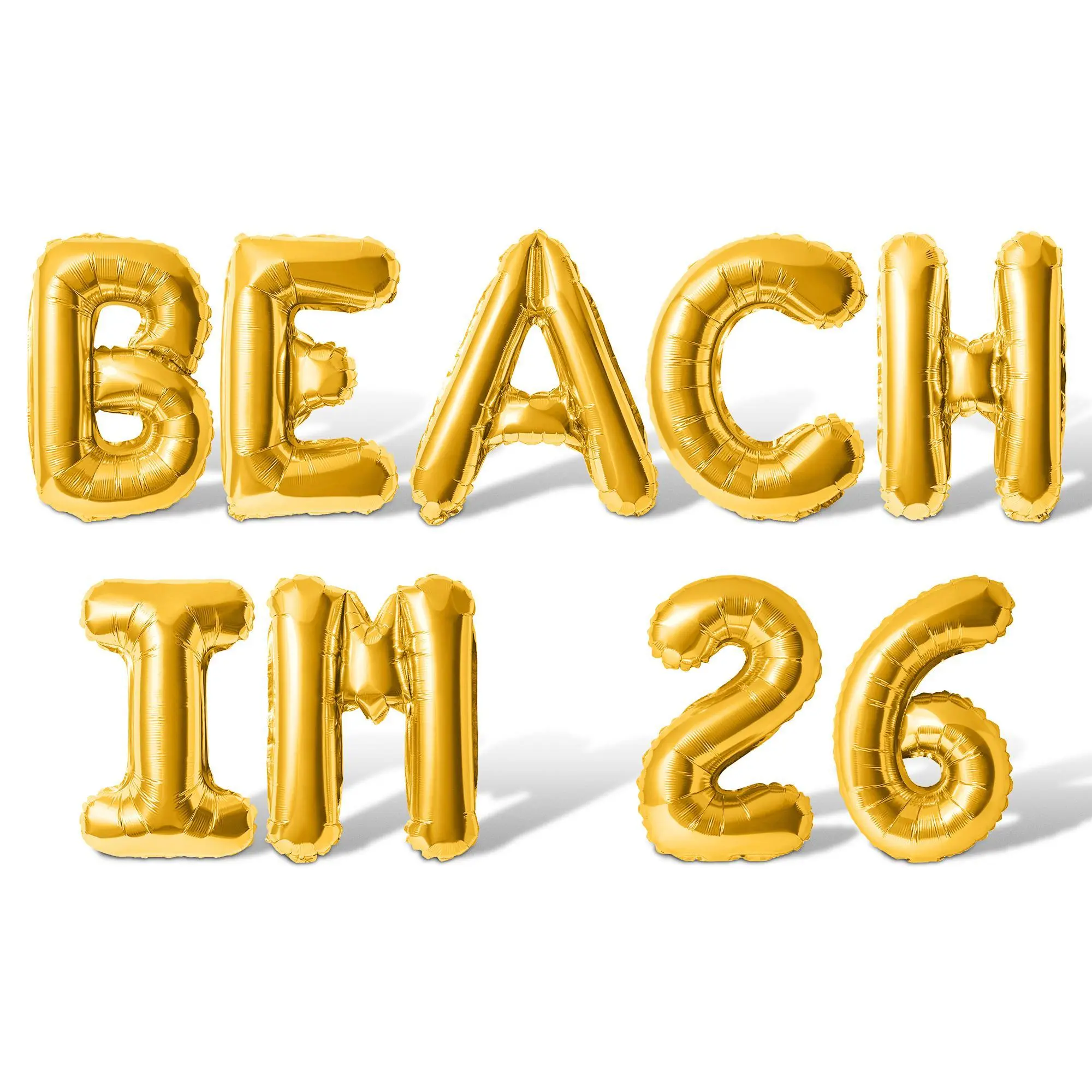 Letter Balloons - BEACH IM 26 16" Inch Alphabet Letters Foil Mylar Balloon 26th Birthday Party Banner