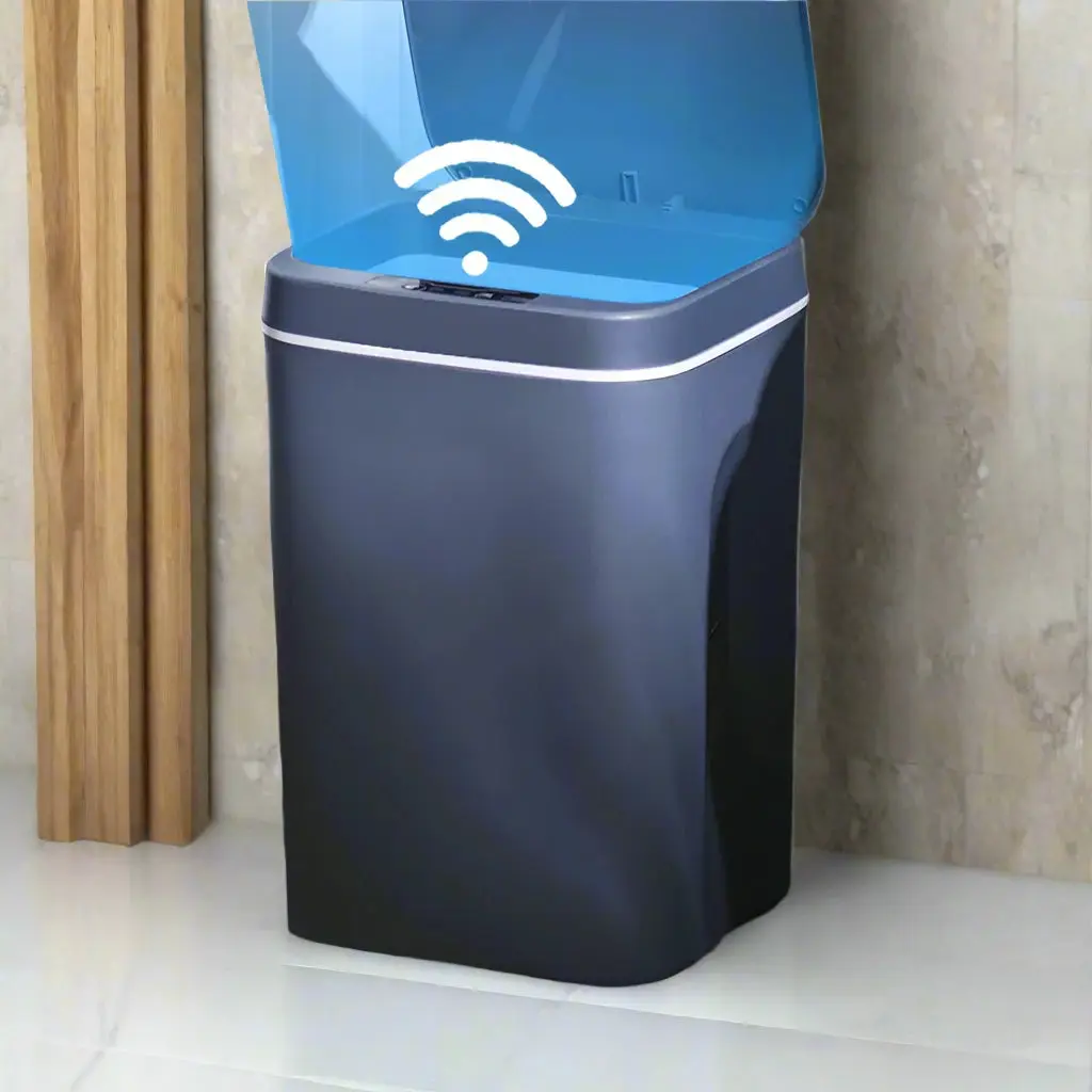 16L Smart Trash Can with Automatic Sensor, Electric Waterproof Waste Bin Plastic