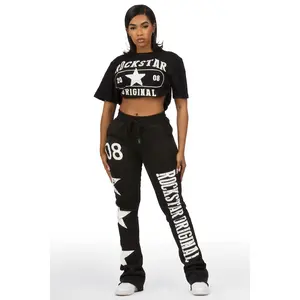 Chavonne Black T-Shirt Trackset