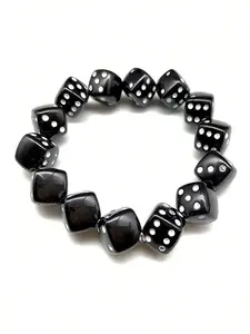 1pc Men’s Resin Dice Bracelets Funny Game Lucky,Craps Player Dice Craps Player Dice Bracelets For Men, Jewelry Accessories