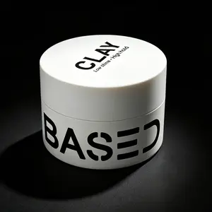BASED Strong Hold Matte Finish Hair Clay Gel - 3oz (90ml) Jar, Non-Toxic, Infused with Shea Butter, Beeswax & Essential Clays, Haircare Styling Product