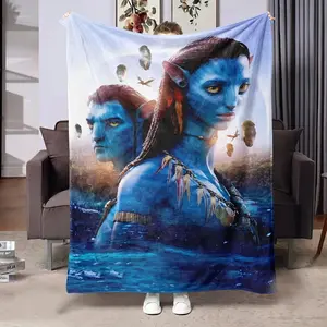 Water's Way Avatar Pattern Blanket - Suitable for home use as an air conditioning blanket, cover blanket, bed blanket, sofa blanket, gift blanket, office nap blanket, outdoor camping blanket, and multi-purpose blanket. Suitable for any season