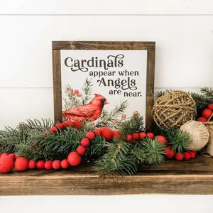 Cardinal Saying Sign 9" x 9"